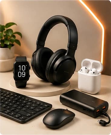 Editorial visual for tech and gadget shopping