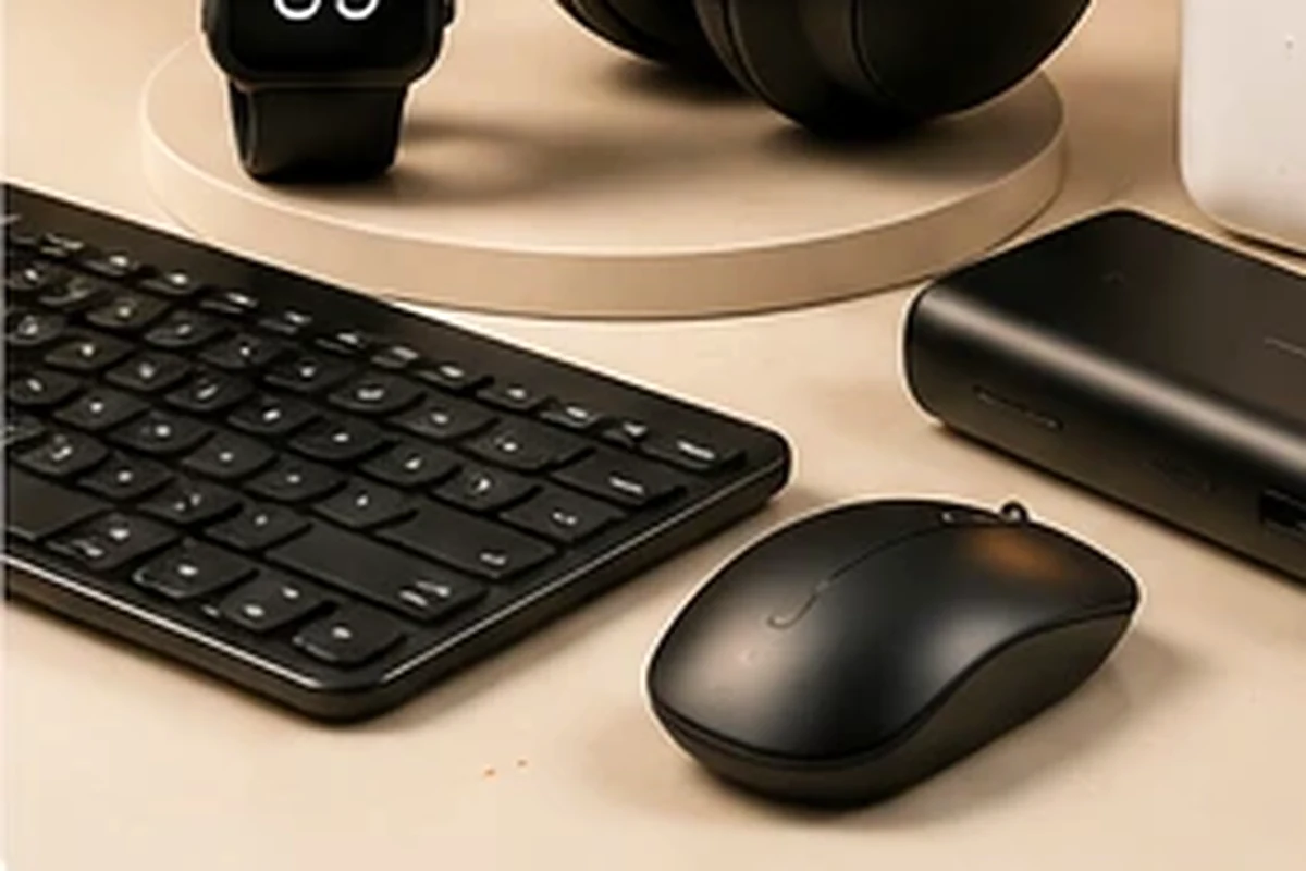 Editorial tech image featuring desk and workspace accessories; not the exact merchant product